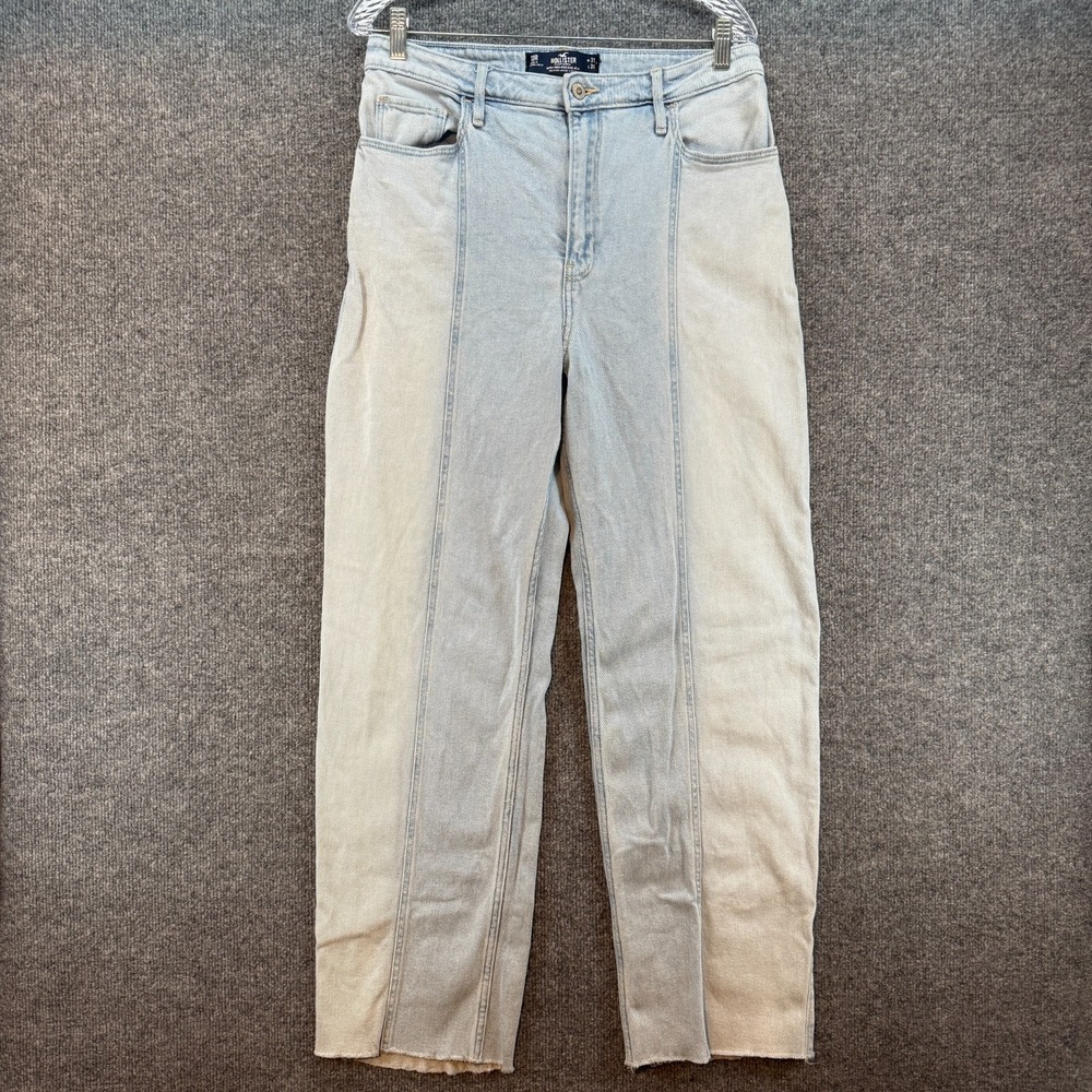 Hollister Jeans Womens 31 Blue Patchwork Ultra High Rise Wide Leg Dad Jean 90s
